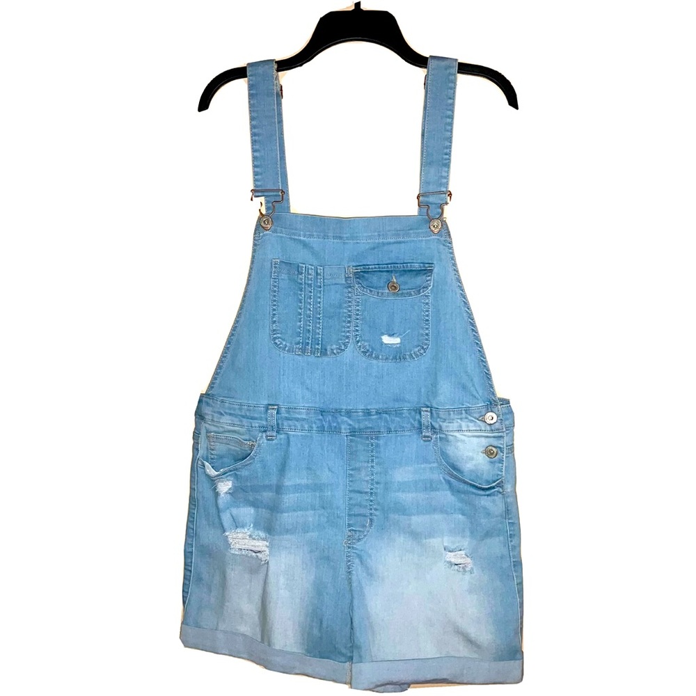 Wax Jean: Women’s Plus Denim Overalls Shorts | Size 2X
